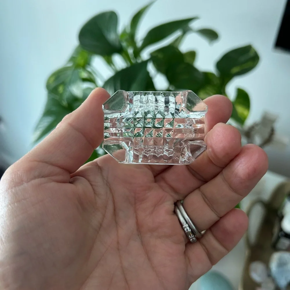 4 Vintage Elegant Clear Glass Cut Crystal Salt Cellars Open Salt Dish - Picture 8 of 9